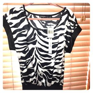 Guess Zebra Print Silk Blouse.